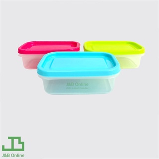 กล่องพลาสติกเหลี่ยม 225ml (บรรจุ 5 อัน)เซฟบ็อค คละสี (ก8.3xย14xส4.2cm)