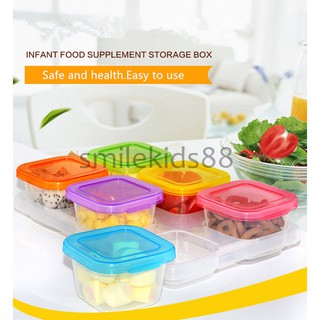 💥พร้อมส่ง💥ภาชนะเก็บอาหารเสริม Baby Food Freezer Tray Set ความจุ 4 ออนซ์ 1 กล่อมี 6 ถ้วย แช่แข็ง-อุ่นไมโครเวฟ