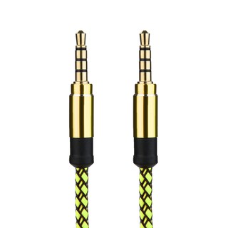 สายเคเบิล 5 FT แบบถัก ตัวผู้ถึงตัวผู้ AUX 3.5 มม. สำหรับโทรศัพท์มือถือ