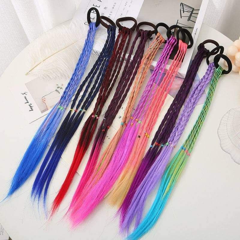 สินค้ามาแรง วิกผมเด็ก​ วิกผมหางม้า​ กิ๊บ​ทำสี​ ถักเปียเล็กๆ​ ถักเปียด้วยมือยางรัดผมแต่งเปียไหมเทียม​ ยางรัดผมอินเทรนด์​