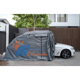 โรงจอดรถสำเร็จรูปพับได้ เต็นท์จอดรถพับได้ CARSBRELLA  รุ่น RAINBOW ไซส์ M สำหรับรถที่มีขนาดกลาง