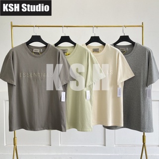 FEAR OF GOD ESSENTIALS Newest Loose Short Sleeve 3D Silicone Logo T-shirt