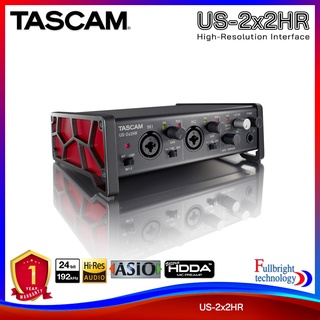 Tascam US-2x2HR High-Resolution USB Audio-MIDI Interface (2IN, 2OUT) ออดิโออินเตอร์เฟส ความละเอียดสูง 24bit/192kHz รับประกันศูนย์ไทย 1 ปี