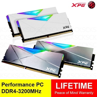 RAM 16GB (8GBX2) ADATA XPG SPECTRIX D50 DDR4 RGB Bus 3200 White 16GB / 3200 (Dual Pack 8GB*2) ADT-U32008G16ADW50 XPG