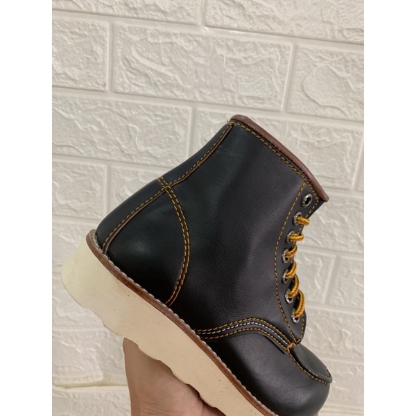 รองเท้าหนัง หุ้มข้อ ทรงวิง สีดำ (size37-47) วิงดำ มีแบบหัวใส่เหล็กด้วยน้า