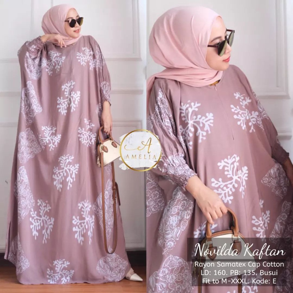 BILION KAFTAN AMANDA DRESS SUPER JUMBO LD 150 DASTER BATIK BUSUI FRONT ZIPPER GAMIS RAYON BATIK COTT