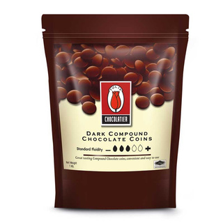 ถูกสุดๆ ✨✨✨ ทิวลิป ดาร์กคอมพาวด์ช็อกโกแลต ชนิดกระดุม 1 กิโลกรัม TULIP Dark Compound Chocolate Coins 1 kgโคตรถูก