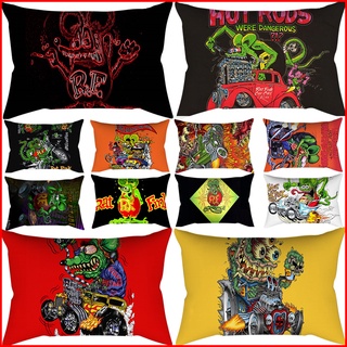 ปลอกหมอนผ้าฝ้ายผ้าลินินพิมพ์ลาย Tales Of The Rat Fink 30x50 สําหรับตกแต่งบ้าน