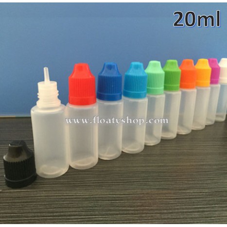 20ml ขวดหยด สำหรับ ใส่ของเหลว น้ำยา น้ำมัน ฝาดับเบิ้ลล็อคกันเด็กเปิดเล่น