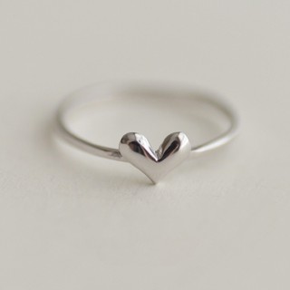 ☆heart ring ☆ 🔺ฟรีไซส์🔺แหวนเงินแท้ 925 สี white glodใส่แล้วขับผิวมากๆ ประดับจี้รูปหัวใจตรงกลาง งานละเอียดตัวหัวใจนูนสวย