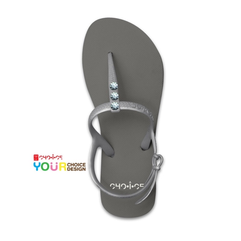 Signature💎 รองเท้าแตะรัดส้น CHO-I-CE ประดับเพชร6 - รูปที่ 2