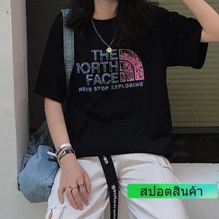 THE NORTH FACE เสื้อยืดลําลองสําหรับผู้ชายผู้หญิงแขนสั้นเหมาะกับการเล่นกีฬา