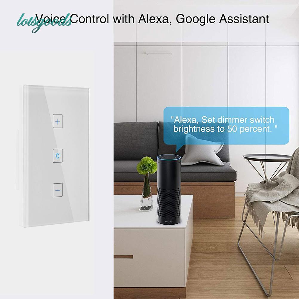 LO Wireless WiFi Smart Touch Light Switch Dimmer Button Panel Voice ...
