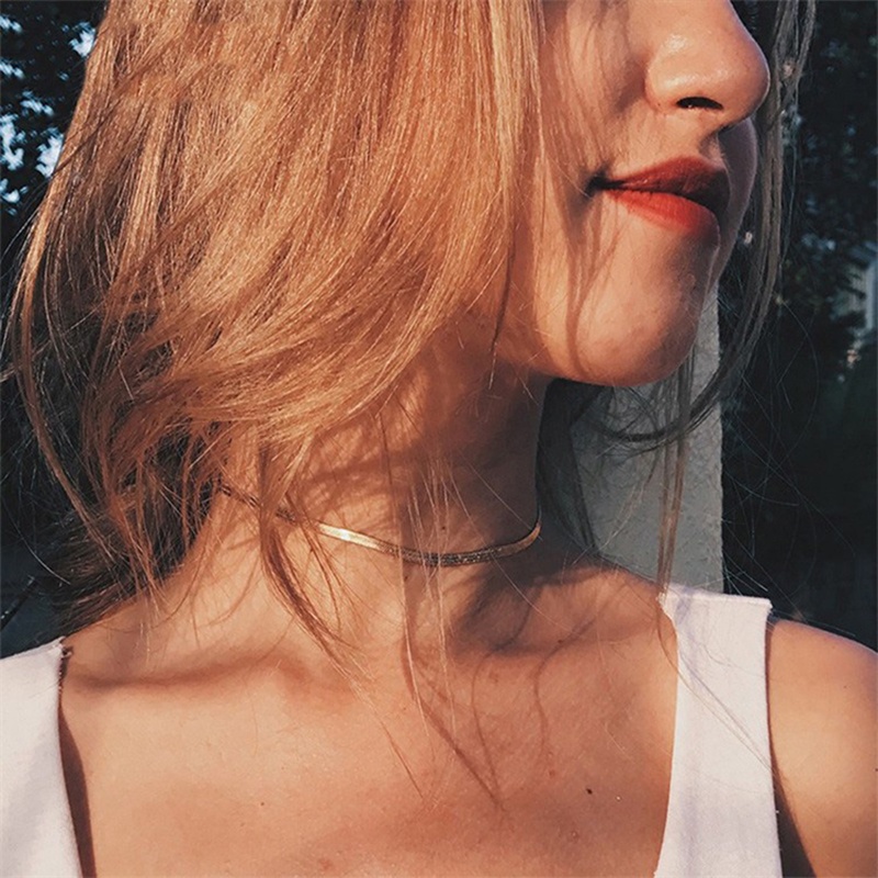 ZHOUYANG สร้อยคอโซ่ สเตนเลส รูปงู สไตล์พังก์ มินิมอล เครื่องประดับสําหรับผู้หญิง C045 - รูปที่ 3