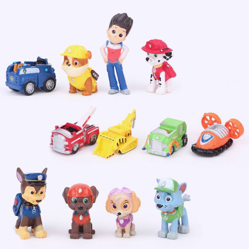 12 ชิ้น Paw Patrol Paw Patrol Paw Patrol Great Constribution ตุ๊กตาชุดเสื้อผ้ารูปของเล่นเด็กชุดตกแต่