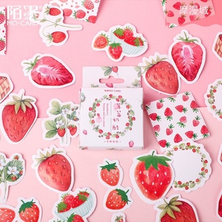 45pcs/box Cute Strawberry Cheese Decoration Stationery Sticker Scrapbook DIY Diary Sealing Sticker