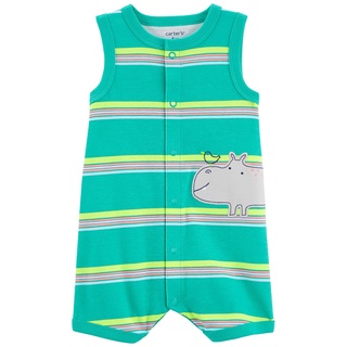 Carters Romper Suit 1Pc Stripe-Hippo L8 คาร์เตอร์เสื้อผ้าชุดเต็มตัวแขนกุด