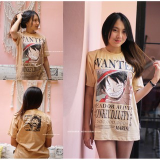 เสื้อยืด พิมพ์ลายอนิเมะวันพีช LUFFY 1.5 MILYAR BOUNTY