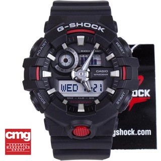 CASIO G-Shock สีดำ/สีแดง สายเรซิ่น รุ่น GA-700-1ADR "ประกันศูนย์ CMG"