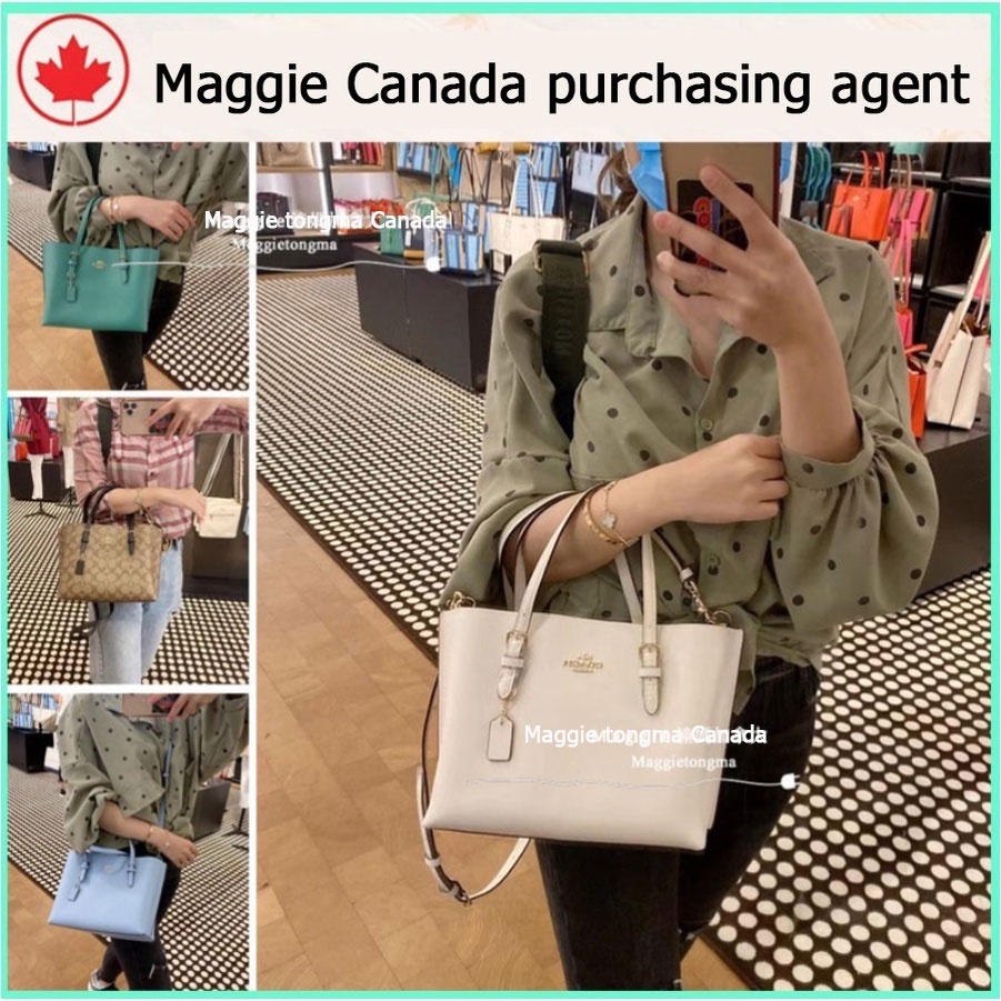 #Maggie Canada# ของแท้ 100% COACH MOLLIE TOTE 25 Tote bag กระเป๋าถือ shopping bag cowhide bag
