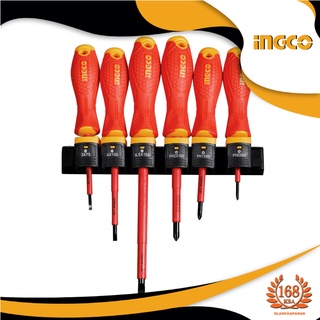 ชุดไขควงหุ้มฉนวน ชุดไขควงกันไฟ ชุดไขควง 6 ชิ้น 6 PCS Insulated Screwdriver Set INGCO HKISD0608