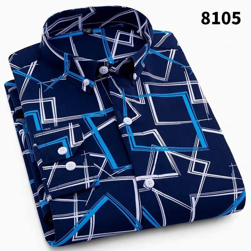 Fashion Men's long Sleeve Shirt 🔥เสื้อเชิ้ตเกาหลีปกเชิ้ต🔥 plus size✔️ᗰ -5᙭ᒪ✔️casual floral shirt Hot business shirt