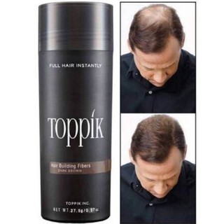 TOPPIK  Hair Building Fibers ผงไฟเบอร์เพิ่มผมหนา Hair Building Fiber ปิดผมบาง หัวล้าน ผมบาง ขนาด 27.5 กรัม ใช้ได