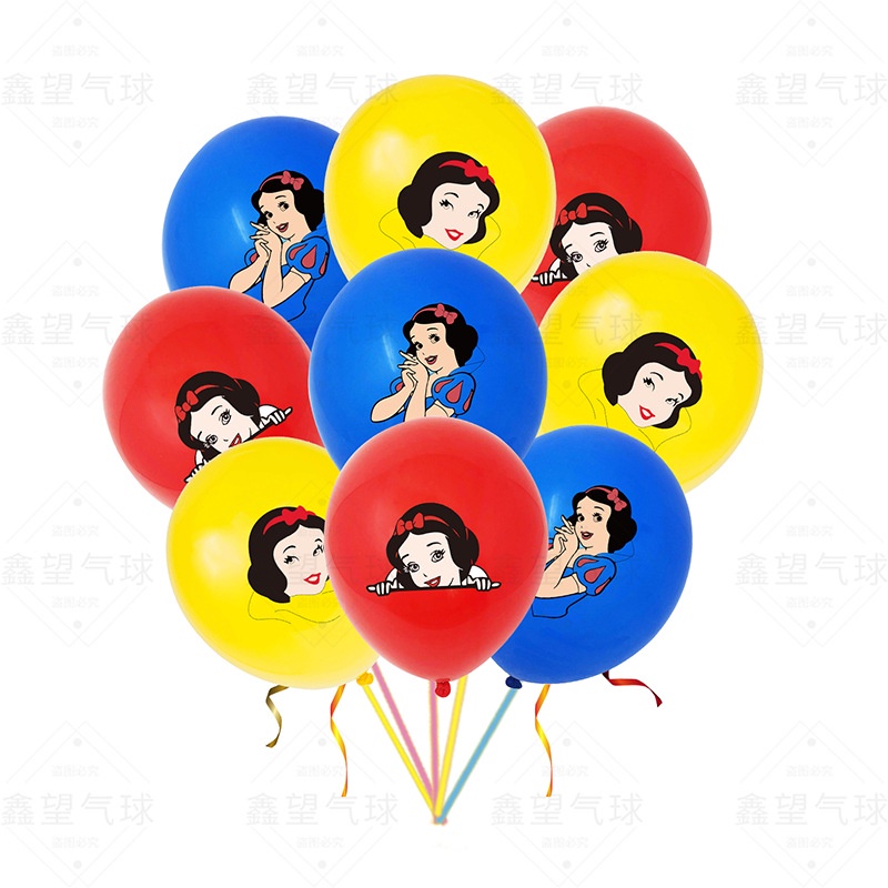 ลูกโป่งยาง ธีมเจ้าหญิงสโนว์ไวท์ 12 นิ้ว สําหรับตกแต่งปาร์ตี้วันเกิด คริสต์มาส 10 ชิ้น