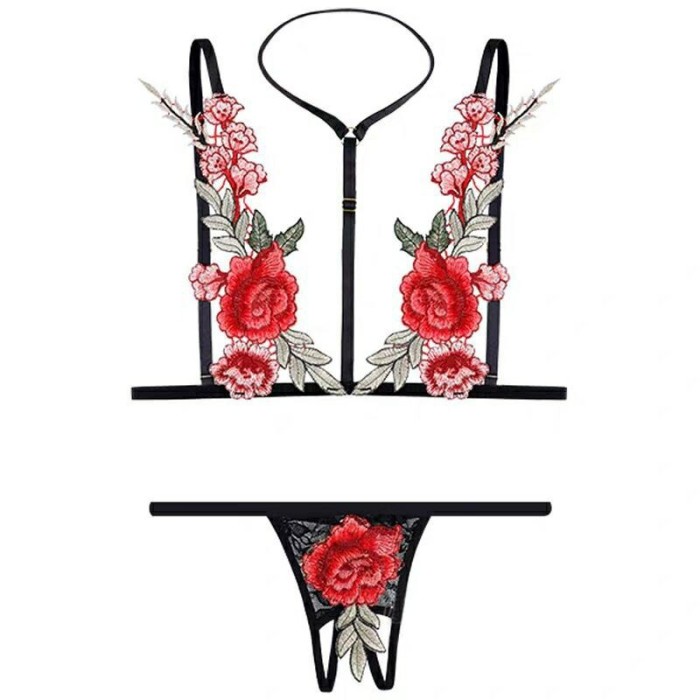 เซ็กซี่เสื้อผ้าผู้หญิง & 39; s G String bra ชุด Halter คอลูกไม้เปิด thong B039 Contemporary ผู้หญิง 