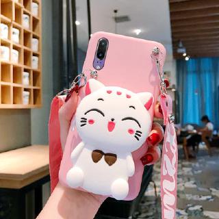 Samsung Galaxy A6+ A8+ J4+ J6+ A7 A9 J8 2018 A10S A20S A30S A50S เคสโทรศัพท์ A6 A8 J4 J6 plus A70E Cartoon Coin Purse 3D KT Rabbit Lucky Cat soft case กรณีป้องกัน