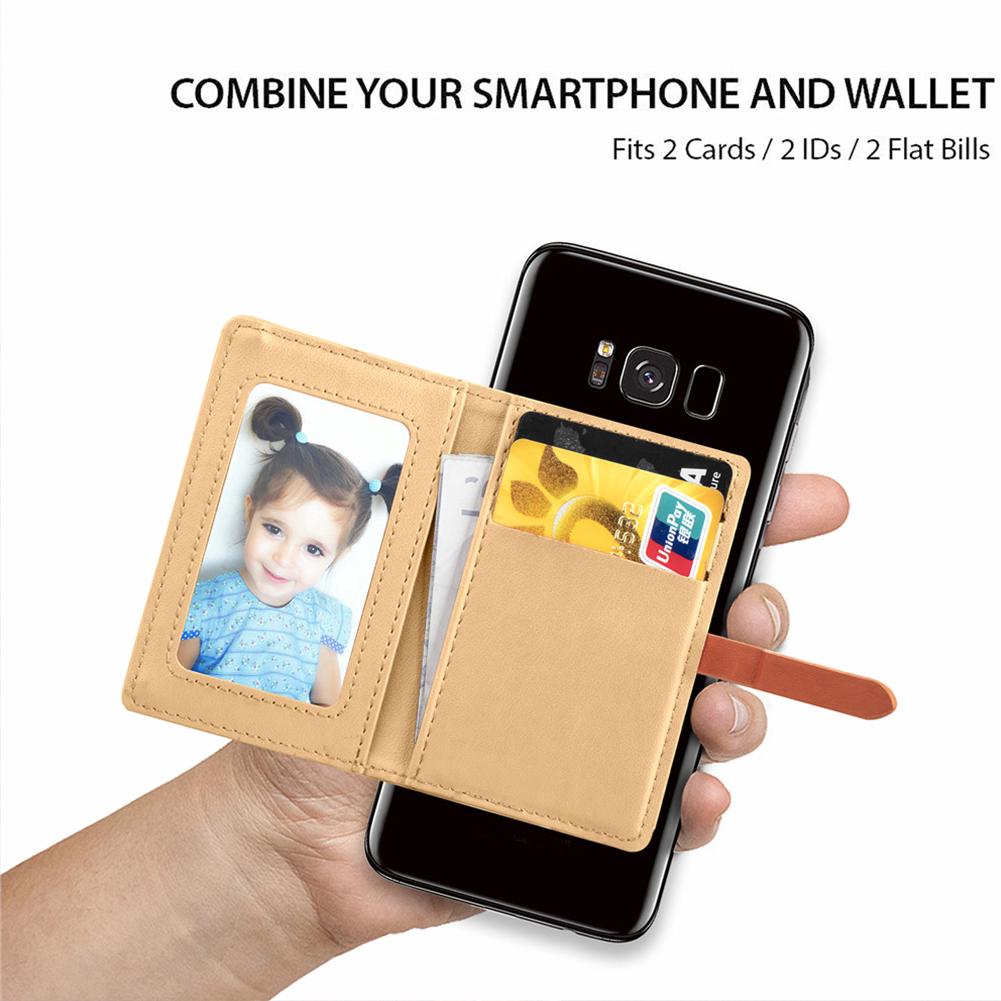 Secure PU Leather Fashion Back Inserting Universal Adhesive Multifunctional Phone Card Holder