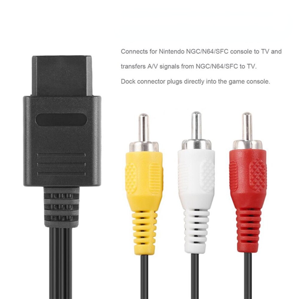 Audio TV Video Cord สาย AV เป็น RCA สําหรับ GameCube สําหรับ N64 สําหรับ SNES