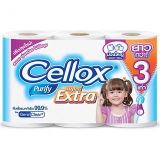 Cellox Purify Super Extra เซลล็อกซ์ พิวริฟาย ซุปเปอร์ เอ็กซ์ตร้า กระดาษชำระ กระดาษทิชชู่ แพ็คละ6ม้วน Jiant Roll