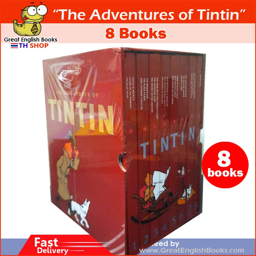*ใช้โค้ดรับเงินคืน10% ได้ ปกอ่อน การ์ตูนภาษาอังกฤษ Tintin Collection The Adventures of Tintin จำนวน 8 Books ปกอ่อน