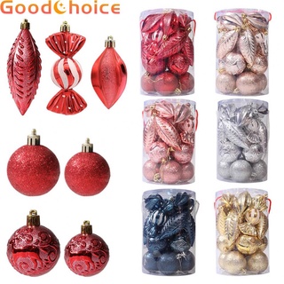 【Good】Christmas Ball Baubles Exquisite Looking Plastic 3-12cm Home Decoration【Ready Stock】