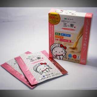 NEW !!!! มาส์กเต้าหู้แบบแผ่น !!! Tamanokoshi Yogurt Soy Milk Sheet MaskMoisture (สีชมพู) แผ่น