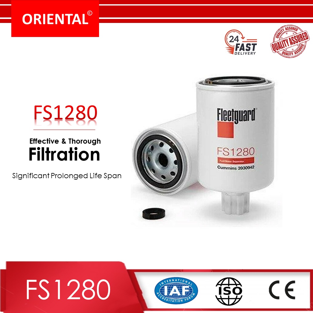 Fleetguard FS1280 ตัวกรองเชื้อเพลิงแยกเชื้อเพลิง Cross Reference FS5038
