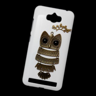 Cover for ASUS ZenFone Max ZC550KL 3D Retro Metal Owl Branch Leaves Hard Back Case