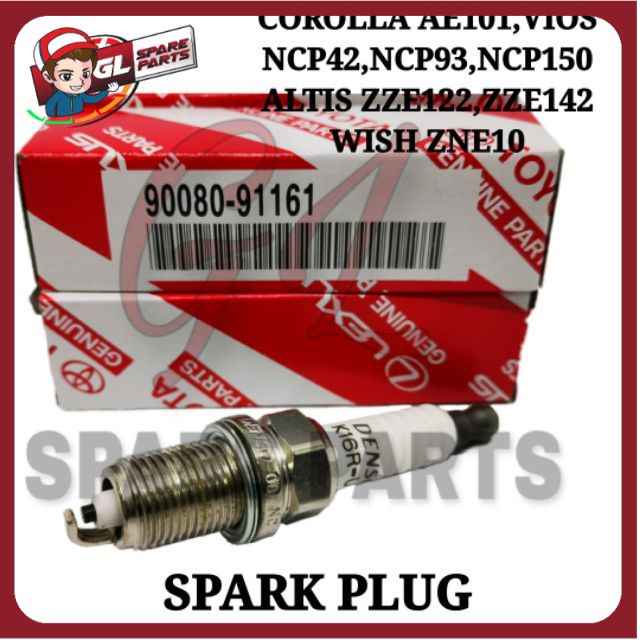 SPARK PLUG (1PC)VIOS,ALTIS,WISH,AE101,ZZE122,NCP42,NCP93,NCP150 TOYOTA 90080-9161(K16R-U11) DENSO