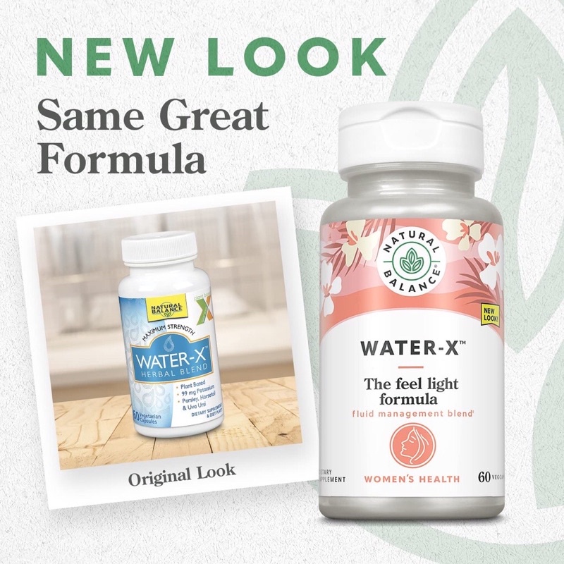 Natural Balance WaterX ช่วยลดอาการบวมน้ำ บรรจุ 60 เม็ด ทานวันละ 2 เม็ด พร้อมอาหาร jirapaja