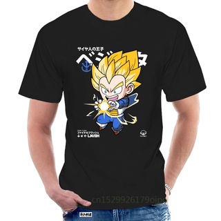 เสื้อยืดโอเวอร์ไซส์Gildan เสื้อยืด ผ้าฝ้ายแท้ พิมพ์ลาย Chibi Final Flash Vegeta สําหรับผู้ชาย 2480RS-3XL