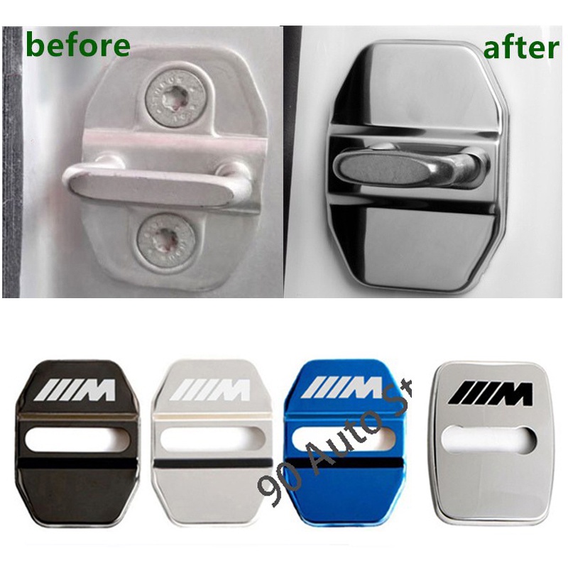 กรณีฝาครอบล็อคประตูรถสําหรับ Bmw / ฝาครอบล็อคประตู bmw / BMW Car Emblems Door Lock Cover Case Stainl