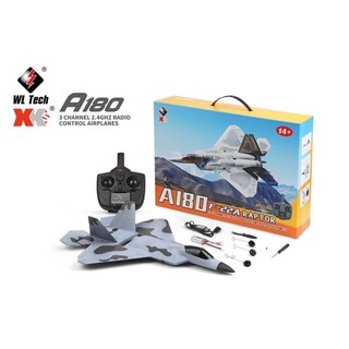 เครื่องบินบังคับวิทยุWLtoys A180 F-22A RAPTOR-3CH 3D6Gมอเตอร์บัตรเลทระบบไฟฟ้าแบตเตอรี่ชาร์ทอุปกรณ์พร้อมเล่น