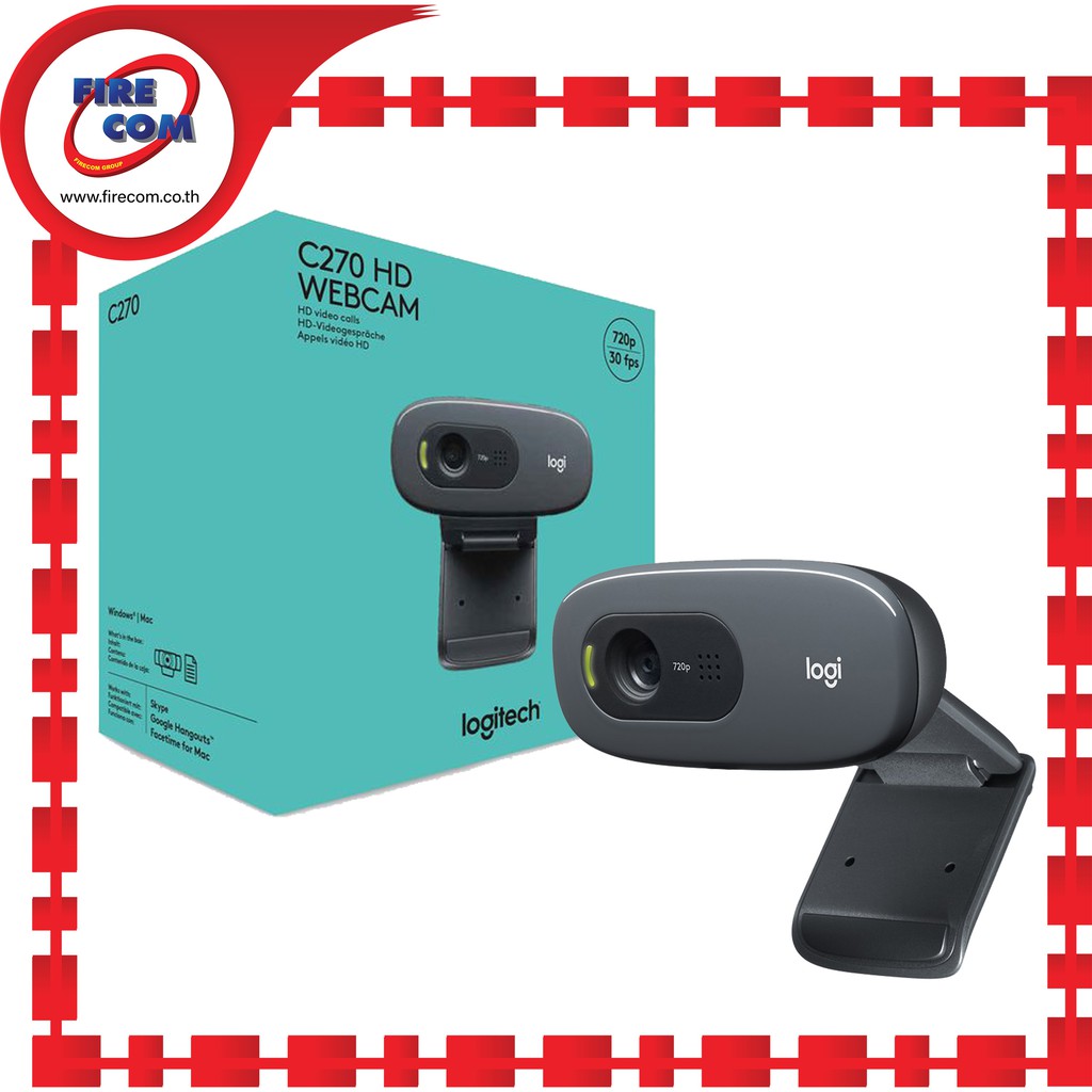 กล้องเว็ปแคม Webcam Logitech HD C270 Webcam 3MP สามารถออกใบกำกับภาษีได้