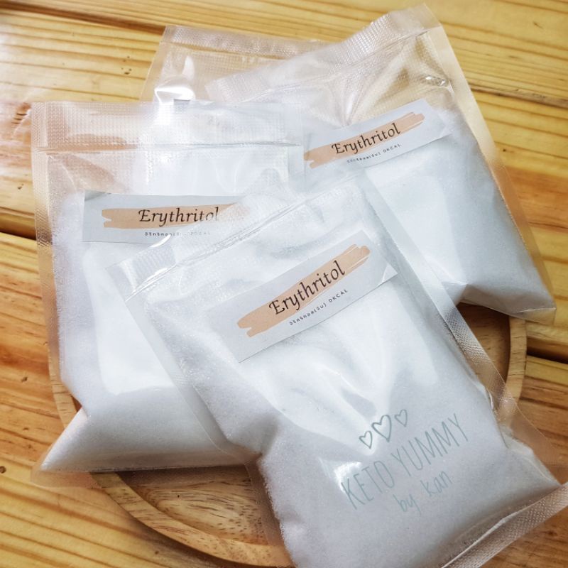 น้ำตาลอิริททริทอล Erythritol นำเข้า 100,200 กรัม 100%