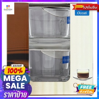 OCEAN ชุดกาแฟแก้วพร้อมจานรอง ใส แพ็ค 2COFFEE SET GLASS WHITE PACK 2