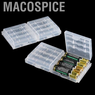 Macospice 10 X กล่องเคสพลาสติกใสสีขาว Aa / Aaa Battery