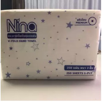 นีน่า สตาร์ nina star กระดาษเอนกประสงค์สำหรับเช็ดมือ และซับน้ำมัน Nina Hand Towel เยื่อใหม่ 100% 2 ช