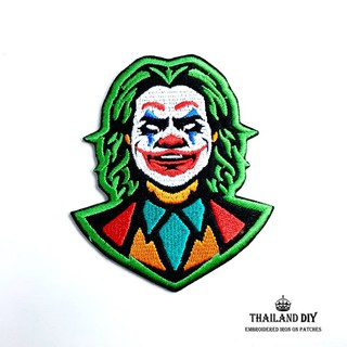 ตัวรีดติดเสื้อ ลายโจ๊กเกอร์ โจ๊กเกอร์ หน้า ตัวตลก Joker Face Patch wop งานปัก DIY ตัวรีด อาร์มติดเสื้อ กระเป๋า ยีนส์ ตลก