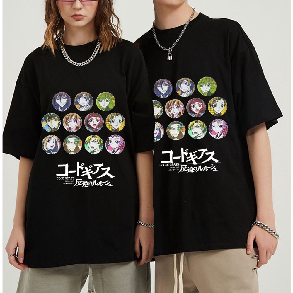 เสื้อยืดแขนสั้น พิมพ์ลายการ์ตูนอนิเมะ Kawaii Code Geass Manga Lelouch แฟชั่นฤดูร้อน สําหรับผู้ชาย และผู้หญิง